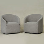 Susie Premium Bouclé Swivel Barrel Chair