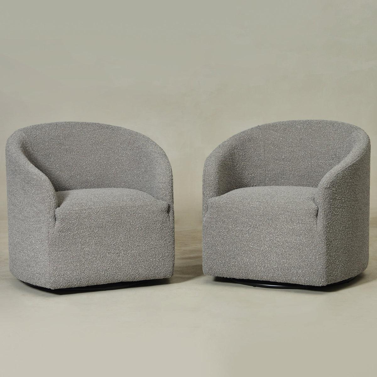 Susie Premium Bouclé Swivel Barrel Chair
