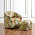 Teratect Exclusive | Susie Botanical Jacquard Swivel Barrel Chair