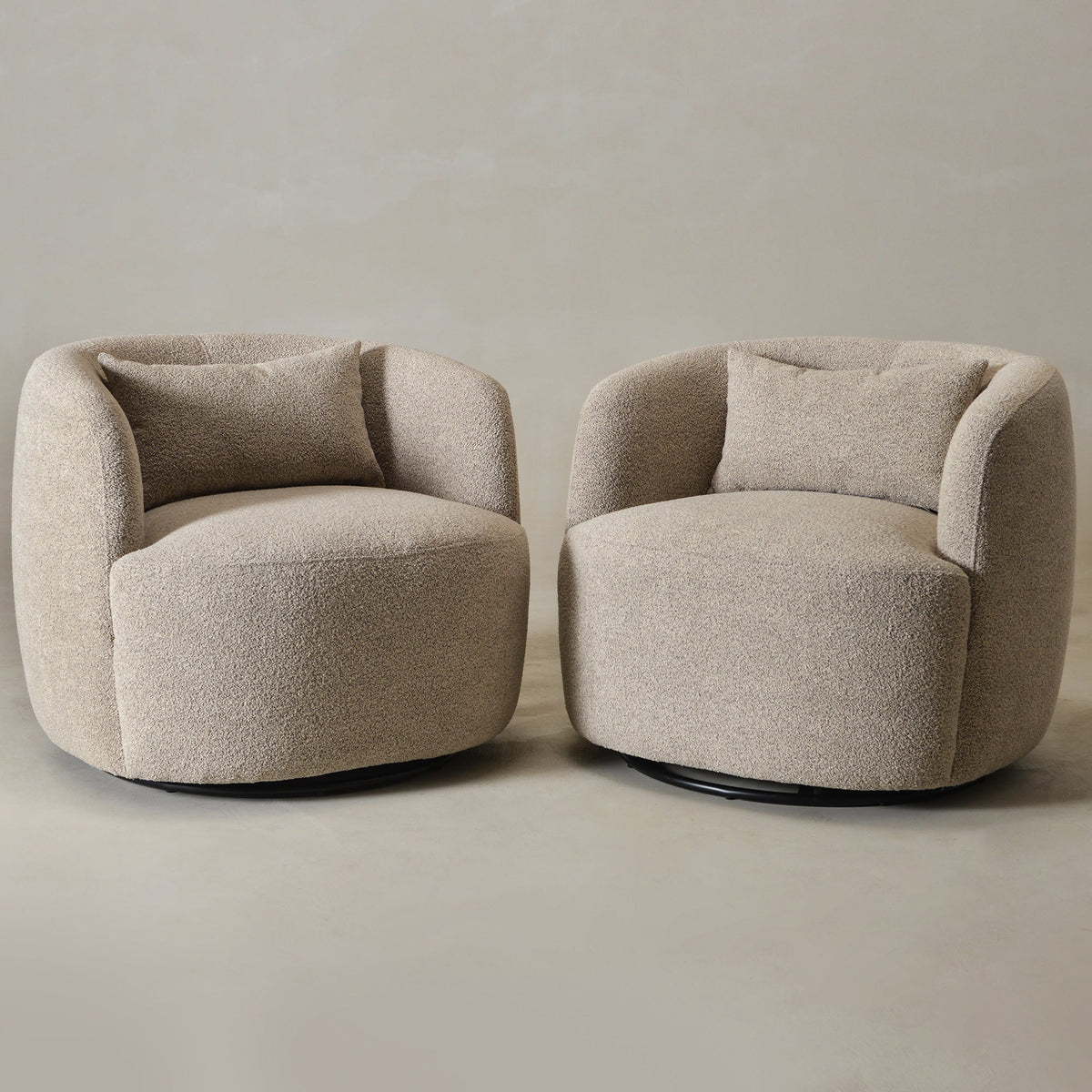 Ashlie Bouclé Swivel Barrel Chair