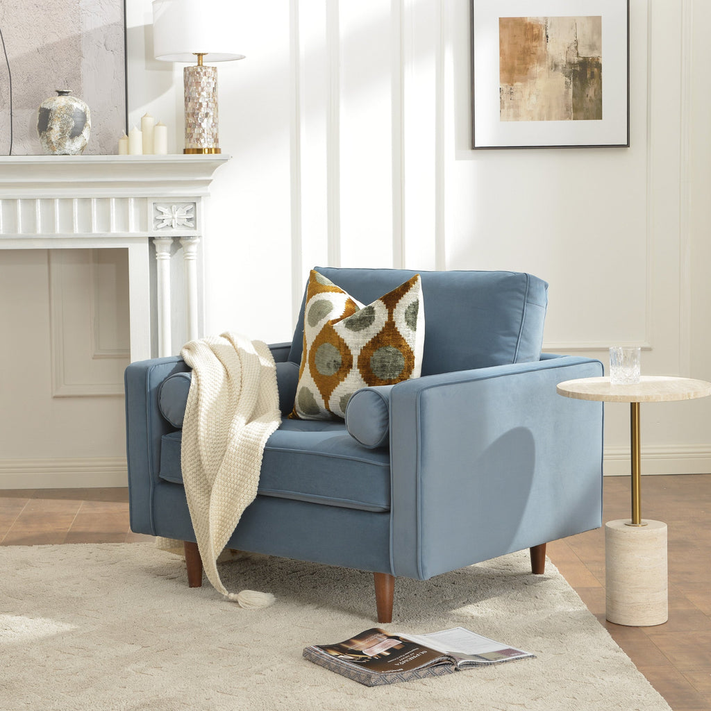 Tiziano Tufted Armchair with Accent Pillows