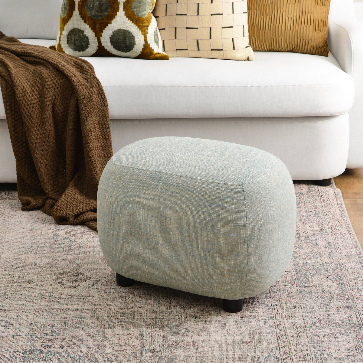 Elmer Linen Ottoman