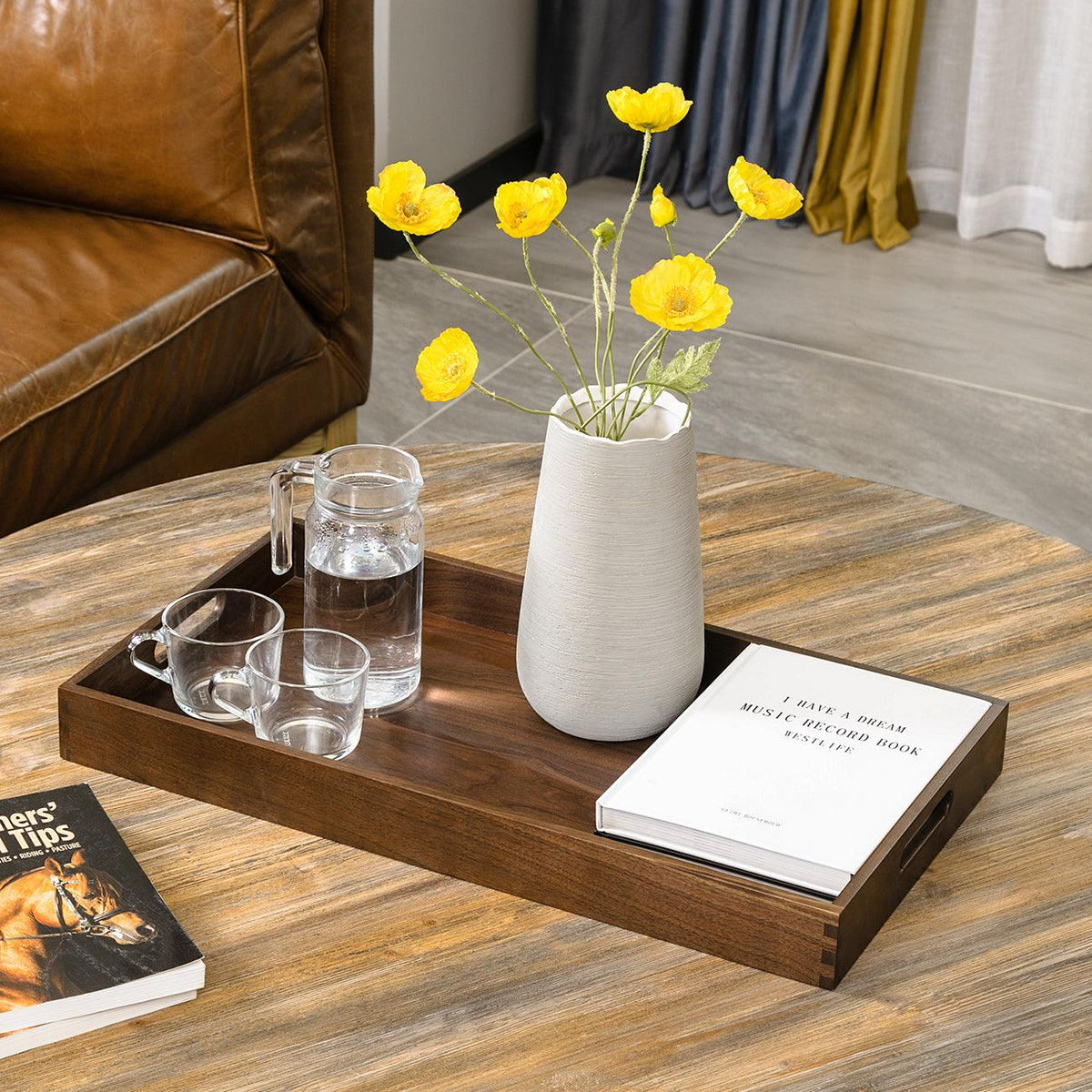Teratect Rectangle Black Walnut Serving Tray