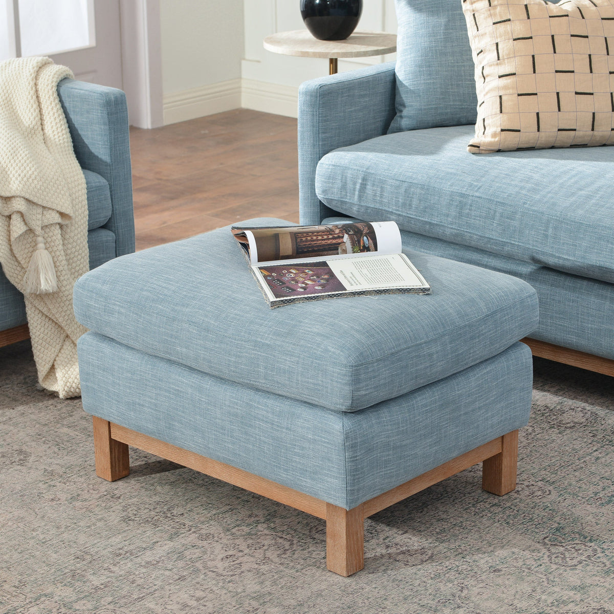 Albert Premium Linen Ottoman