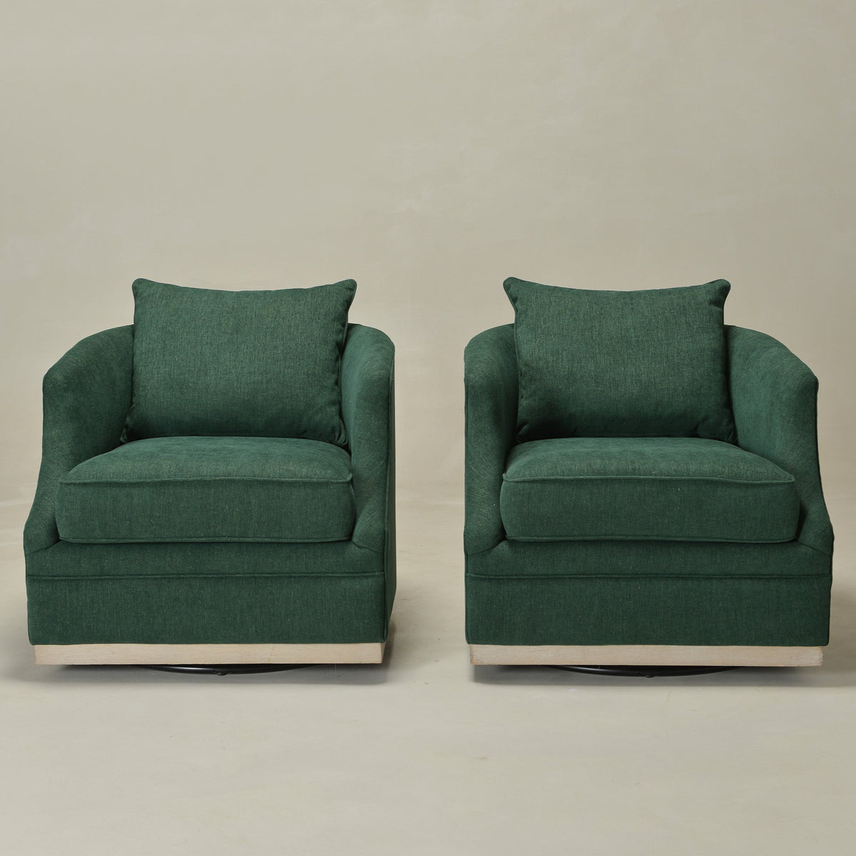Minerva Linen Swivel Barrel Chair