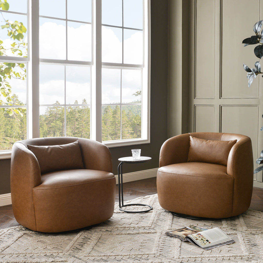 Ashlie Faux Leather Swivel Chair