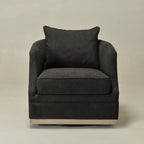Minerva Linen Swivel Barrel Chair