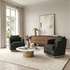 Minerva Linen Swivel Barrel Chair