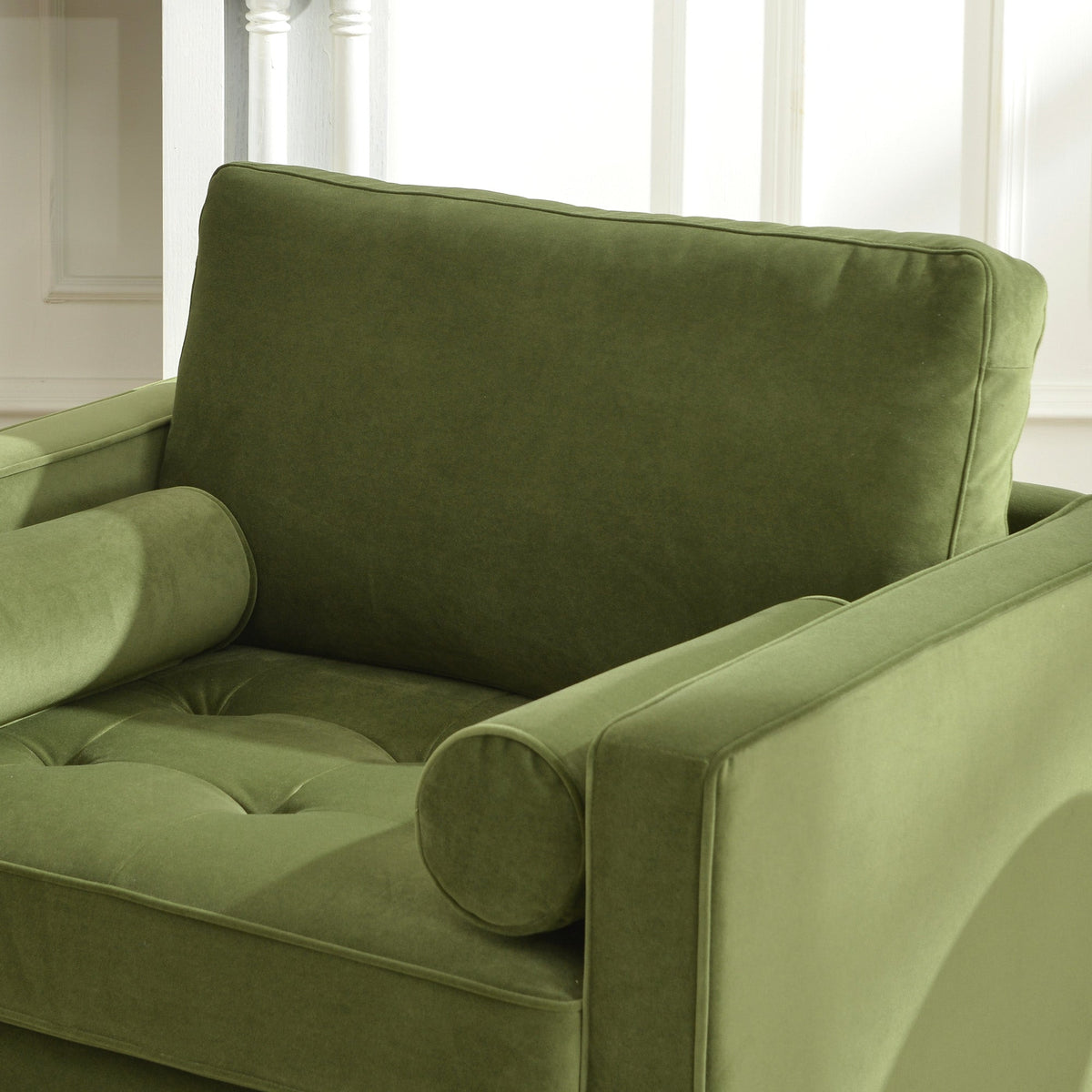 Tiziano Tufted Armchair with Accent Pillows