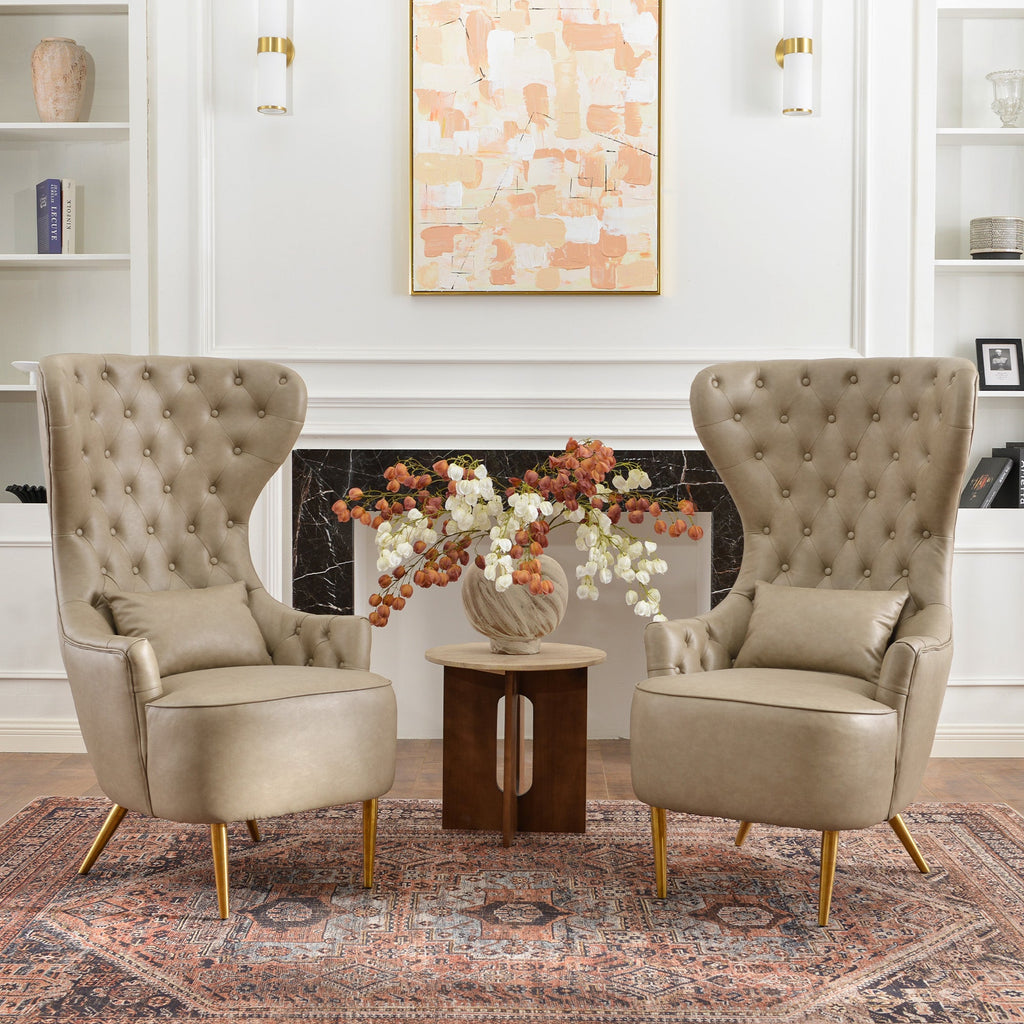 Letitia Faux Leather Wingback Chair