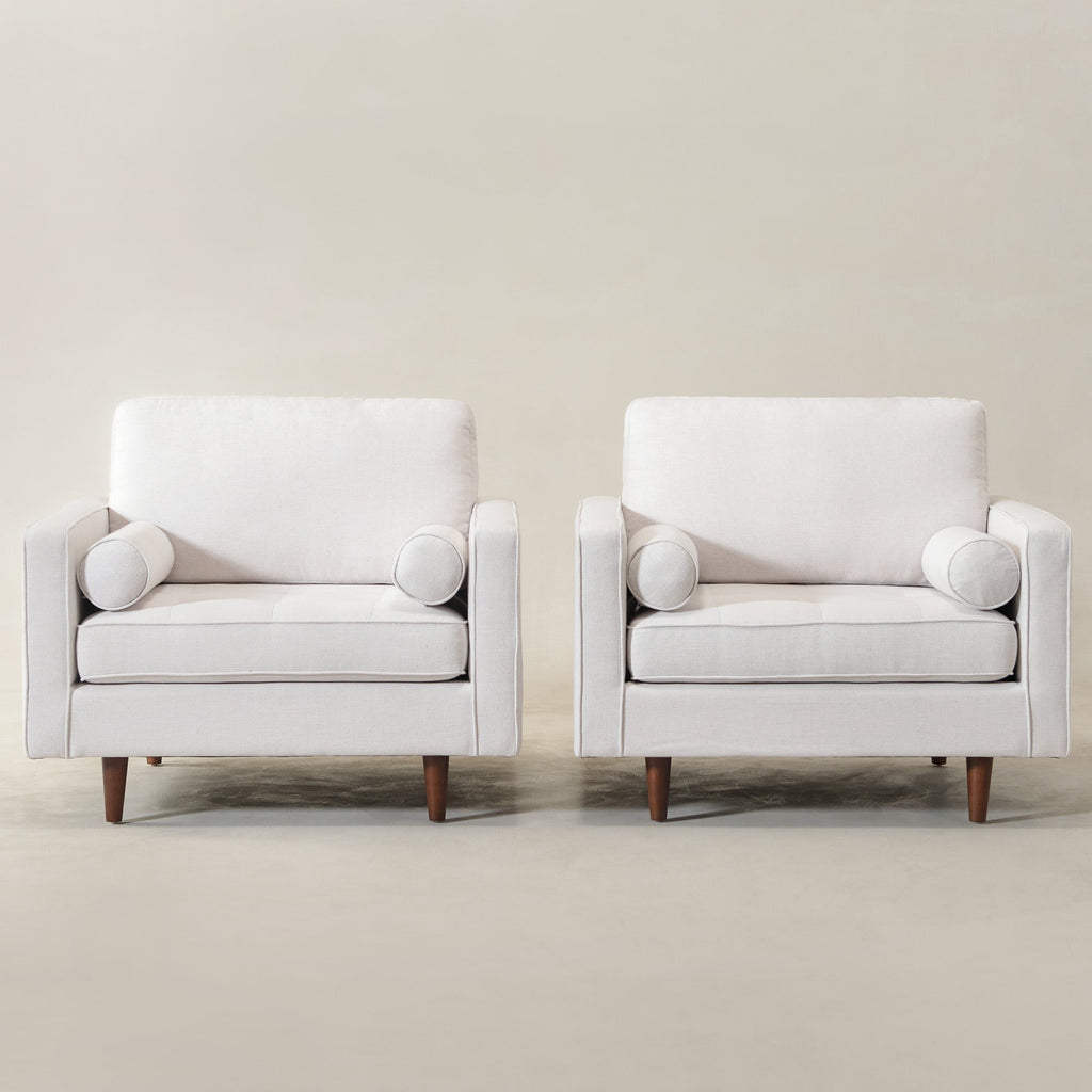 Tiziano Tufted Armchair with Accent Pillows