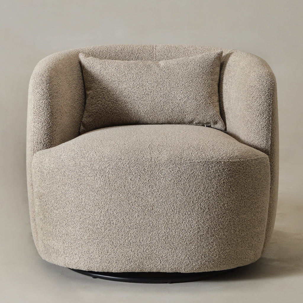 Ashlie Bouclé Swivel Barrel Chair