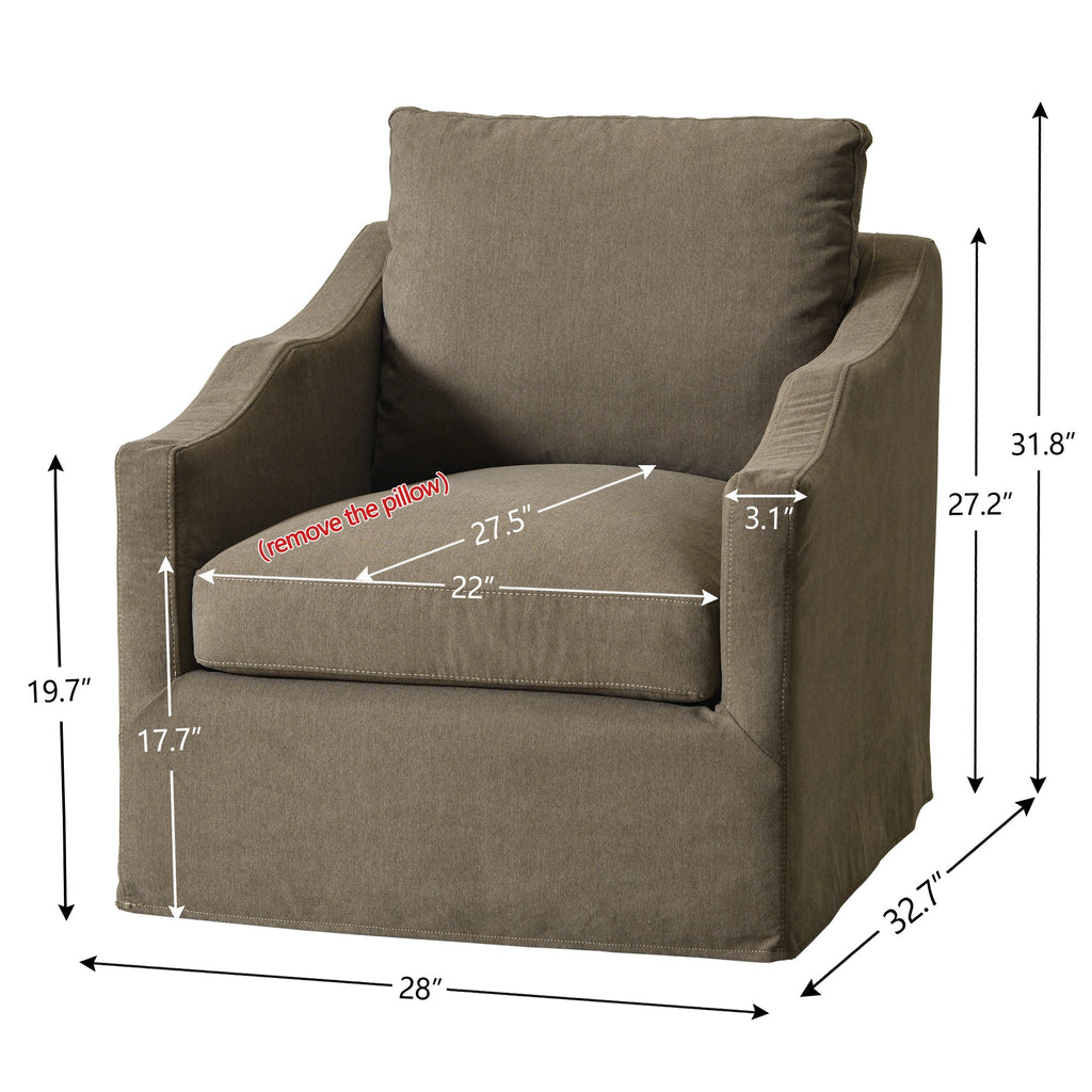 Charles Slipcover Swivel Barrel Chair
