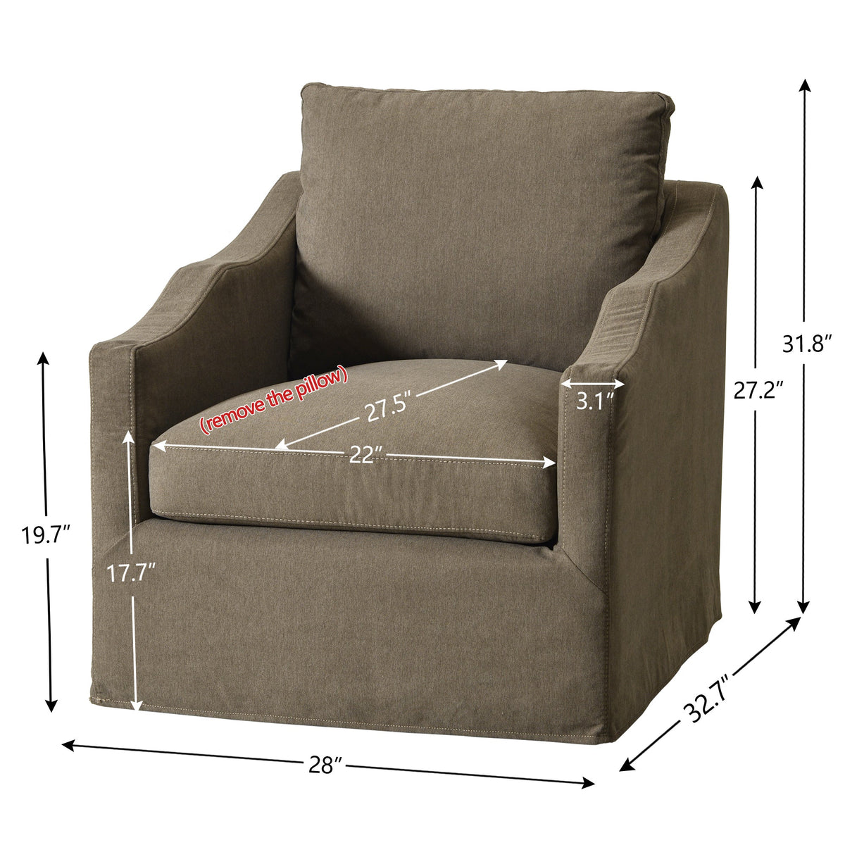 Charles Slipcover Swivel Barrel Chair