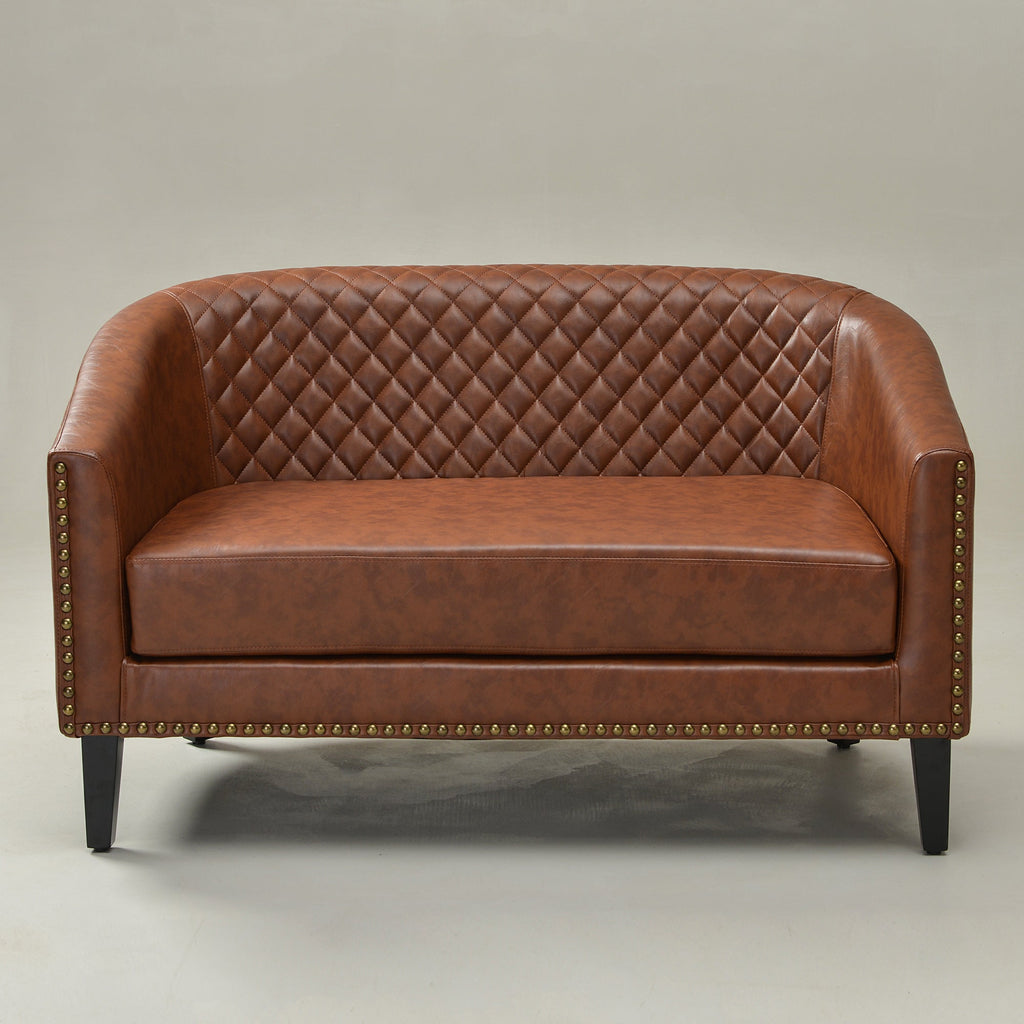 Logan Faux Leather Tufted Loveseat