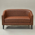 Logan Faux Leather Tufted Loveseat