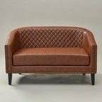 Logan Faux Leather Tufted Loveseat