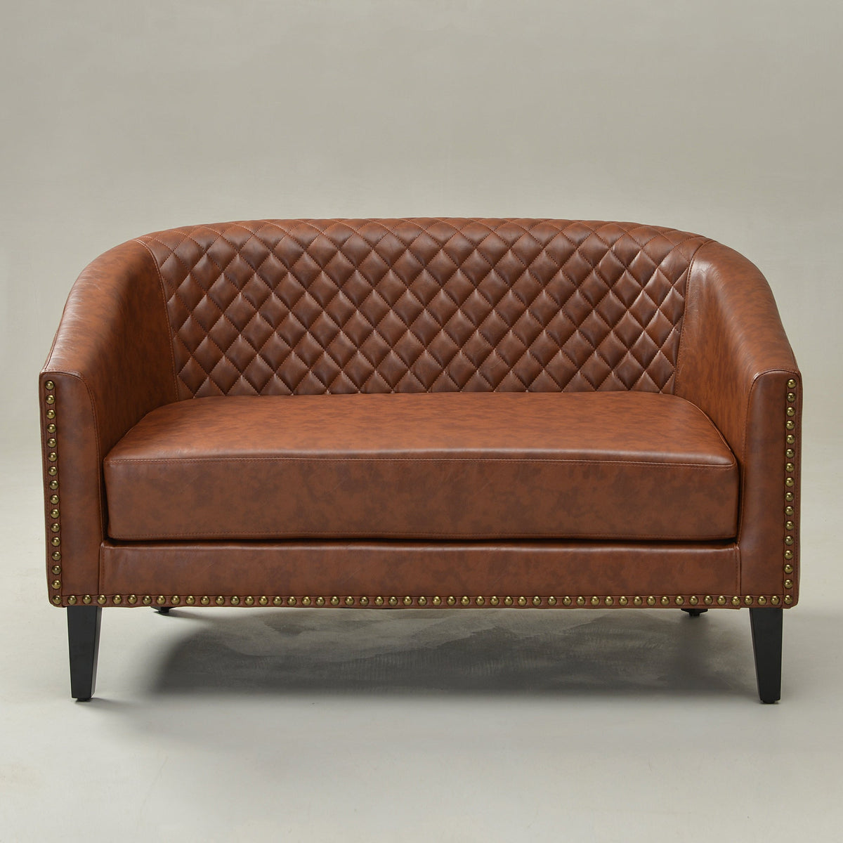 Logan Faux Leather Tufted Loveseat