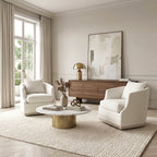 Minerva Linen Swivel Barrel Chair