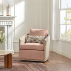 Claude Linen Swivel Cane Chair