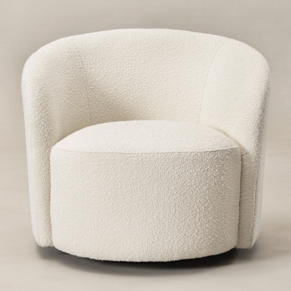 Everitte Bouclé Swivel Barrel Chair