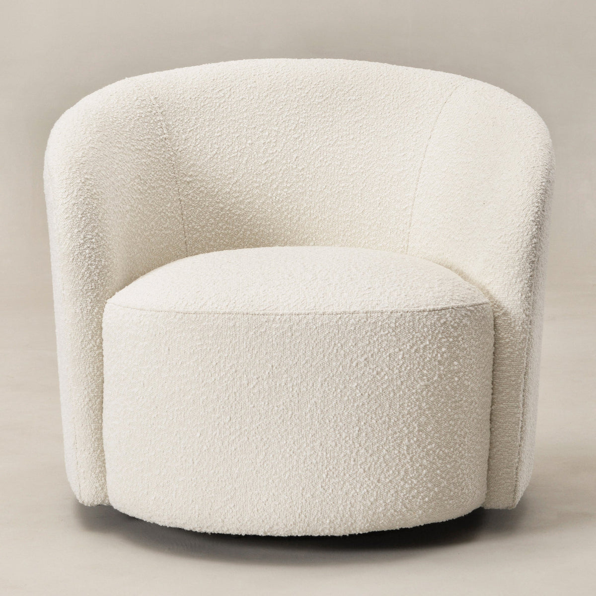 Everitte Bouclé Swivel Barrel Chair