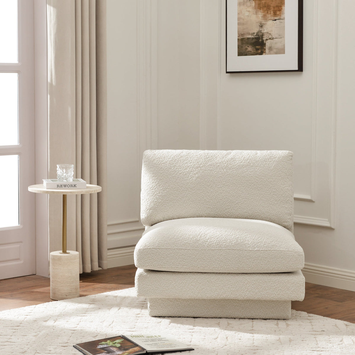 Montyne Bouclé Armless Chair