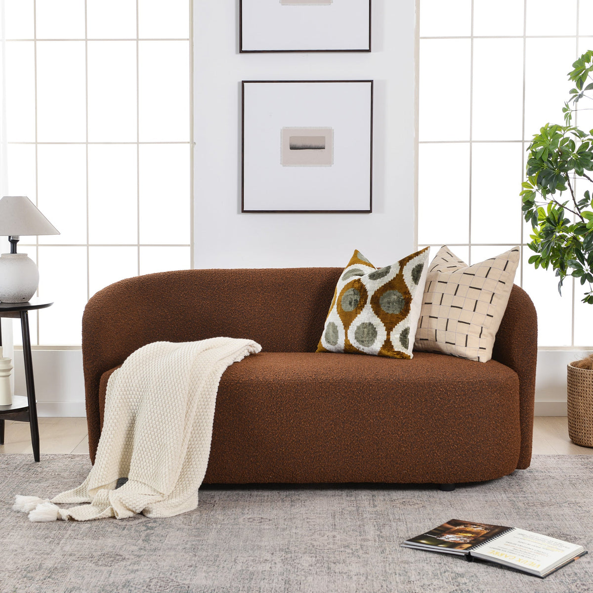 Everitte Bouclé Loveseat Sofa