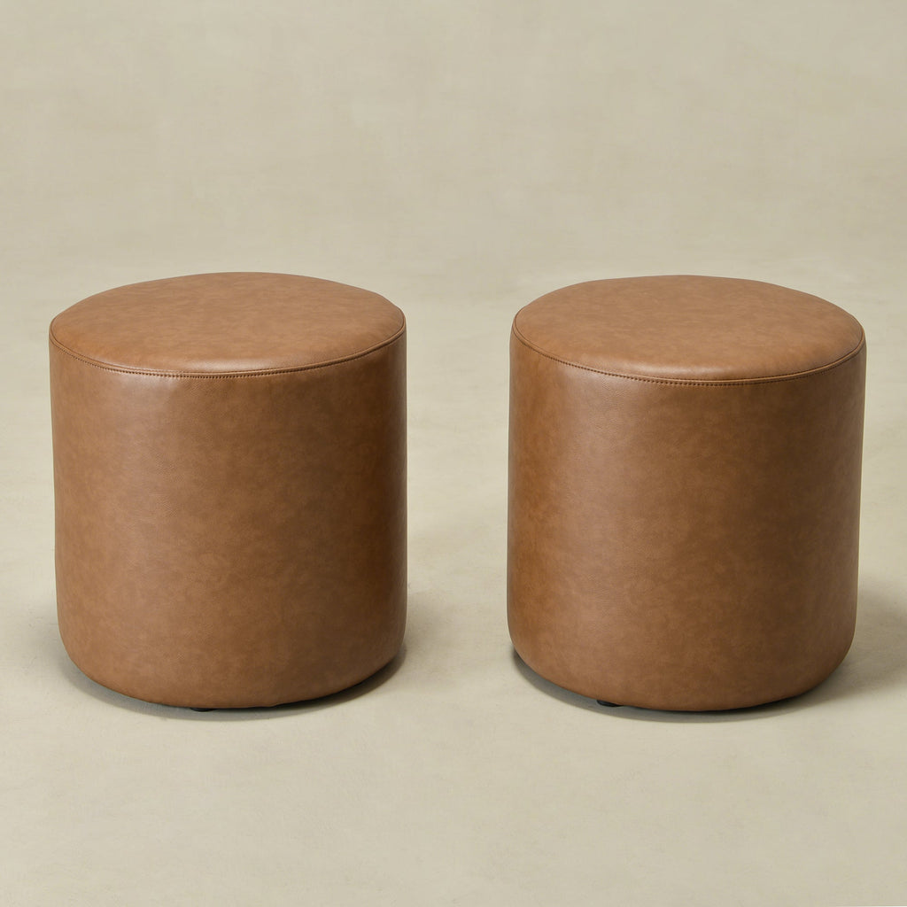 Elof Faux Leather Ottoman