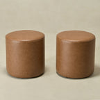 Elof Faux Leather Ottoman