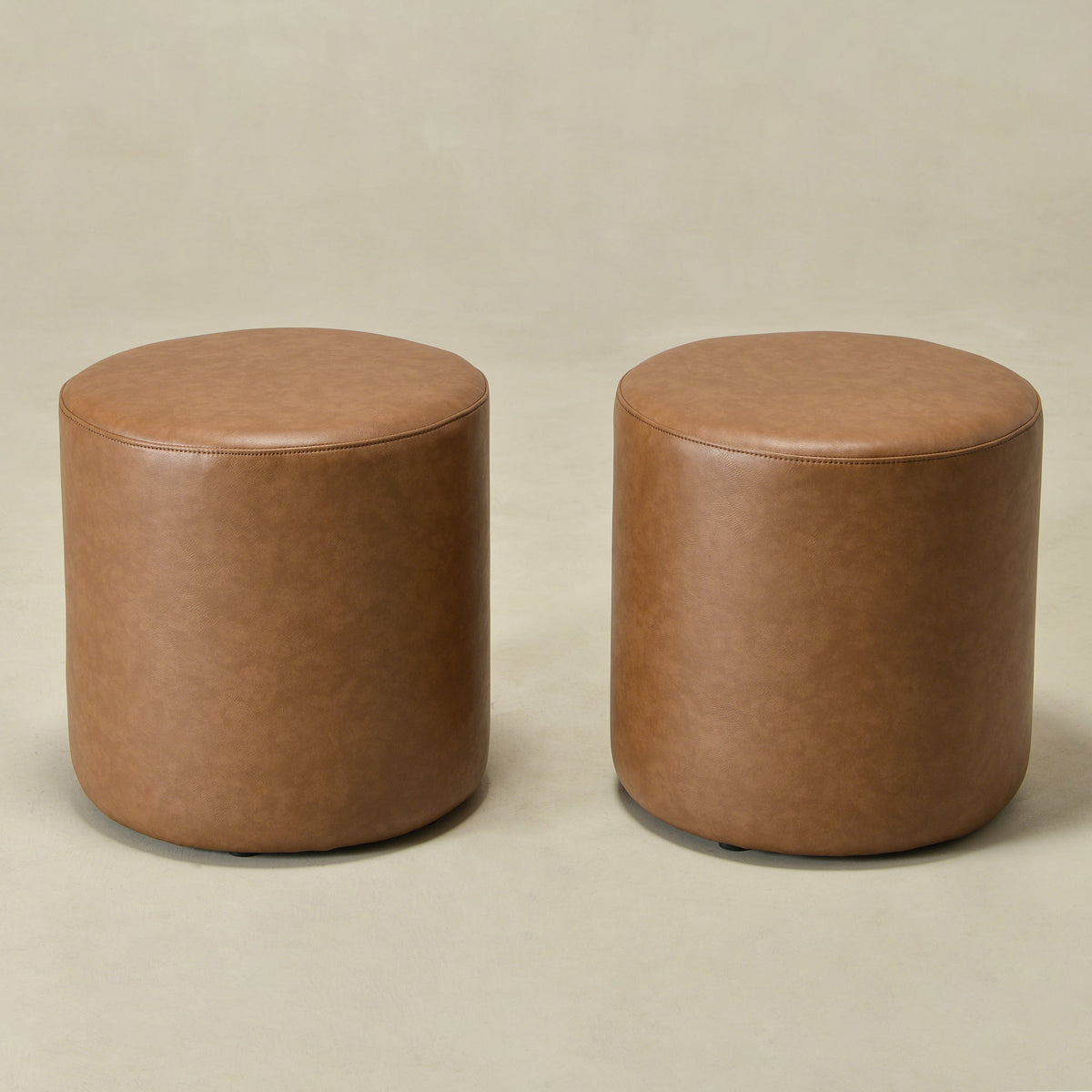 Elof Faux Leather Ottoman