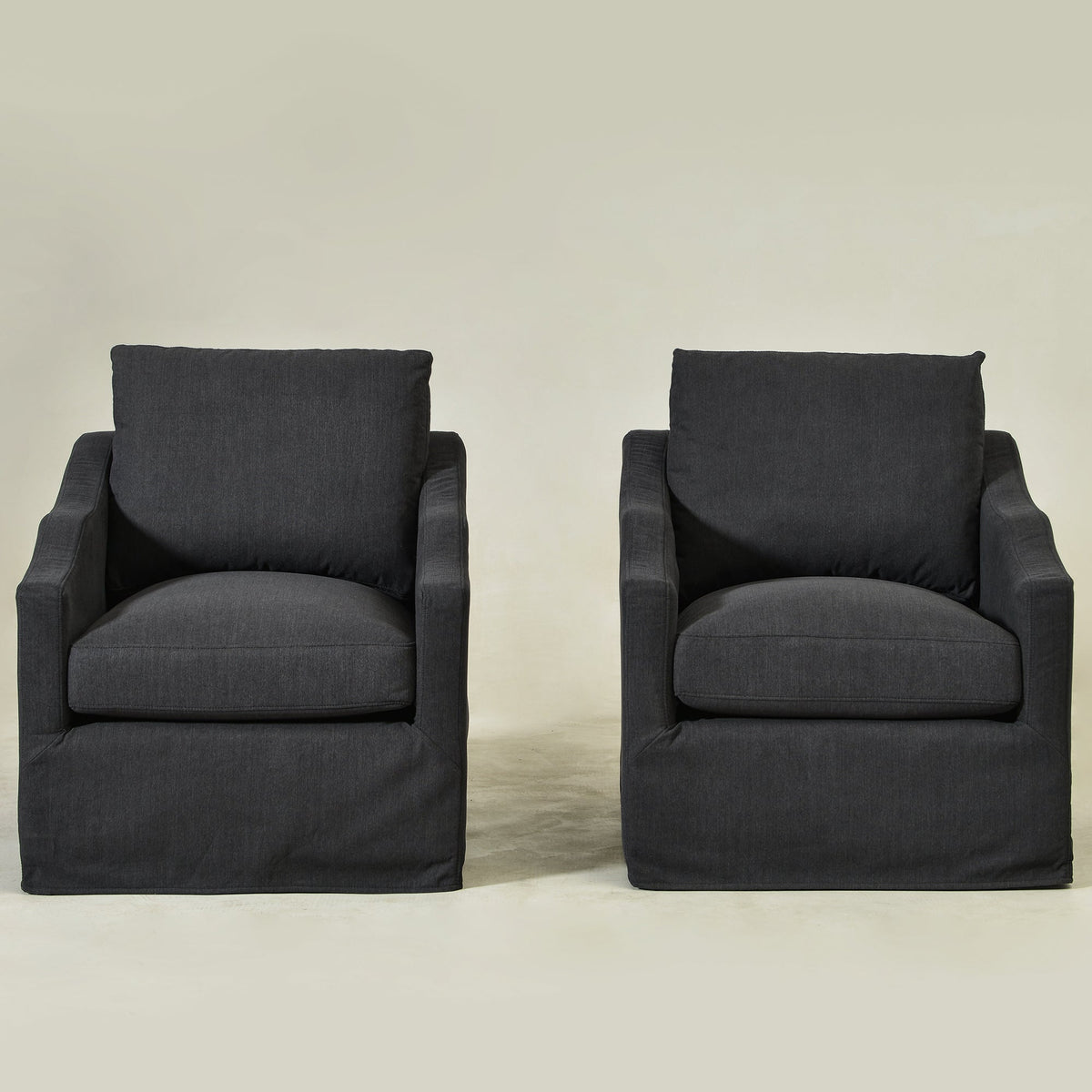 Charles Slipcover Swivel Barrel Chair