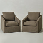 Charles Slipcover Swivel Barrel Chair