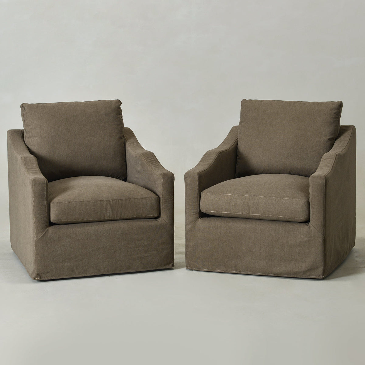 Charles Slipcover Swivel Barrel Chair