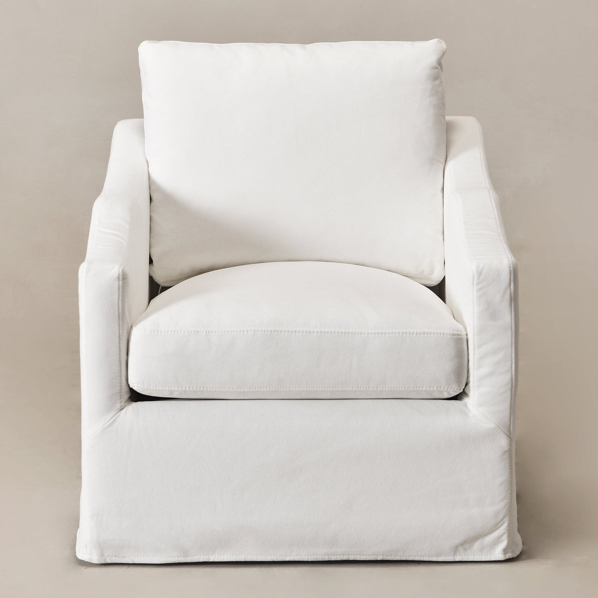 Charles Slipcover Swivel Barrel Chair