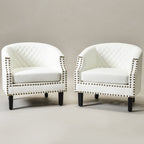 Louis Faux Leather Tufted Club Chair