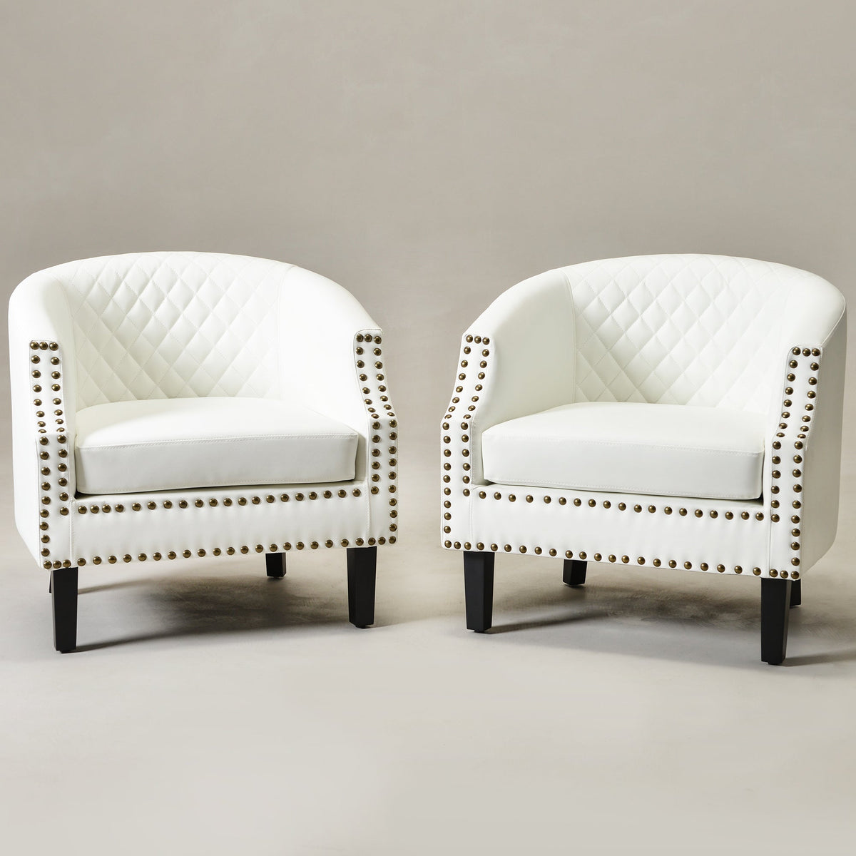 Louis Faux Leather Tufted Club Chair