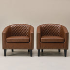 Logan Faux Leather Tufted Club Chair