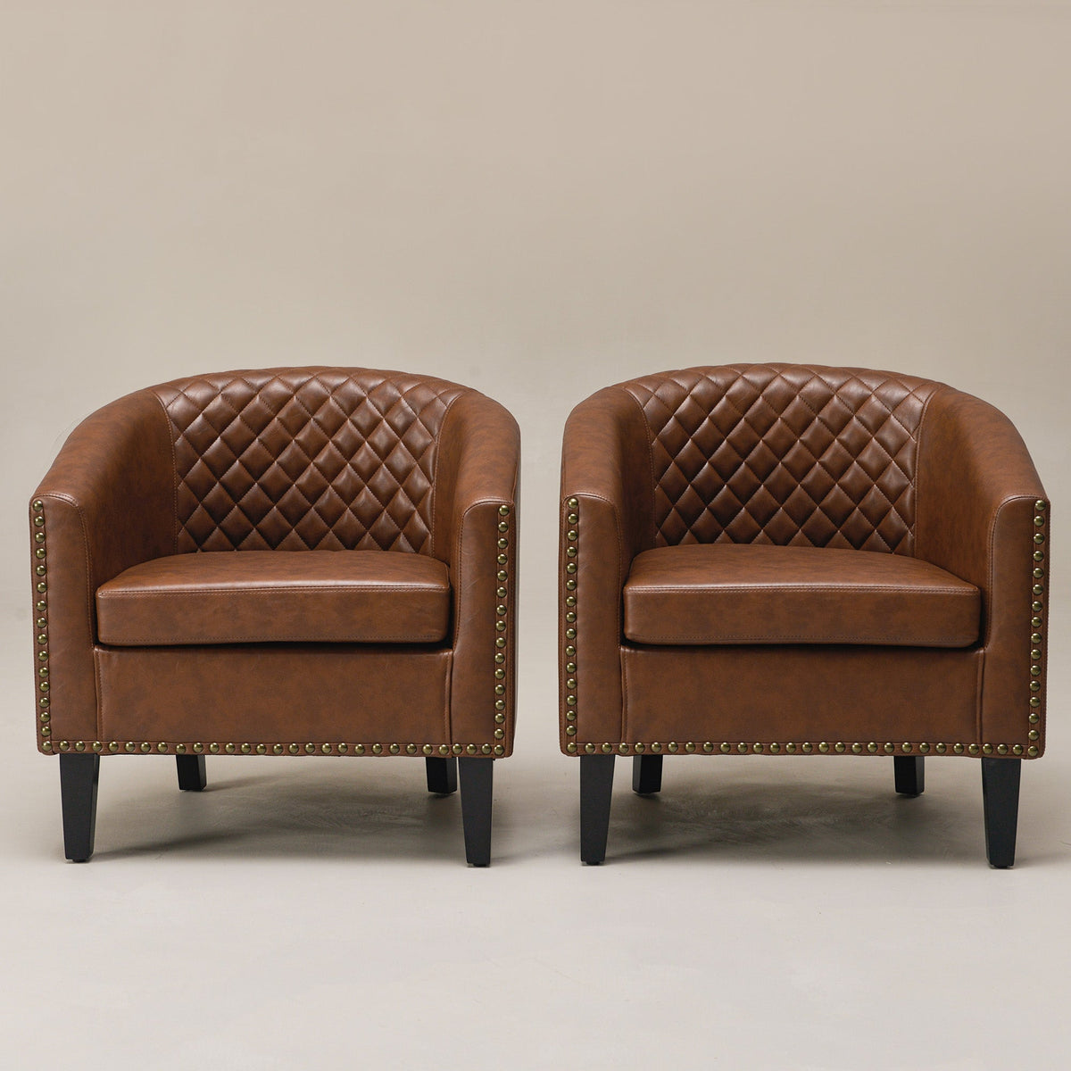 Logan Faux Leather Tufted Club Chair
