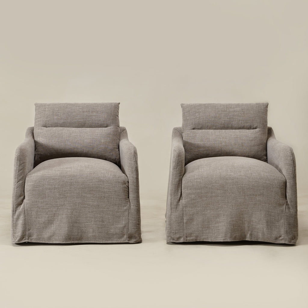 Clara Linen Slipcover Swivel Chair