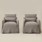 Clara Linen Slipcover Swivel Chair