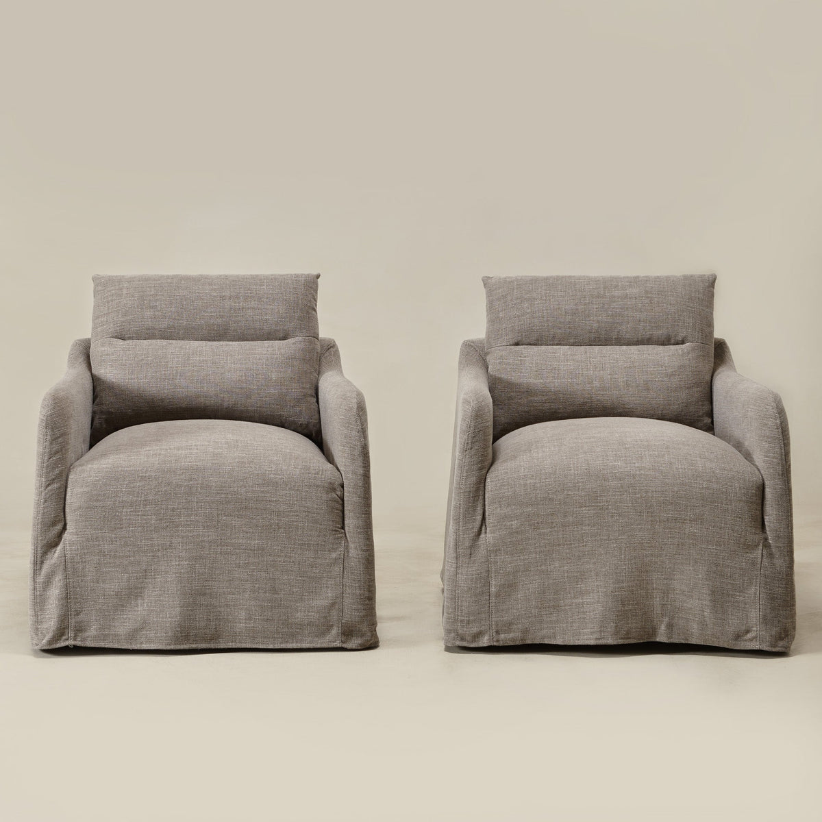 Clara Linen Slipcover Swivel Chair