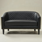 Logan Faux Leather Tufted Loveseat