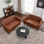 Logan Faux Leather Tufted Loveseat