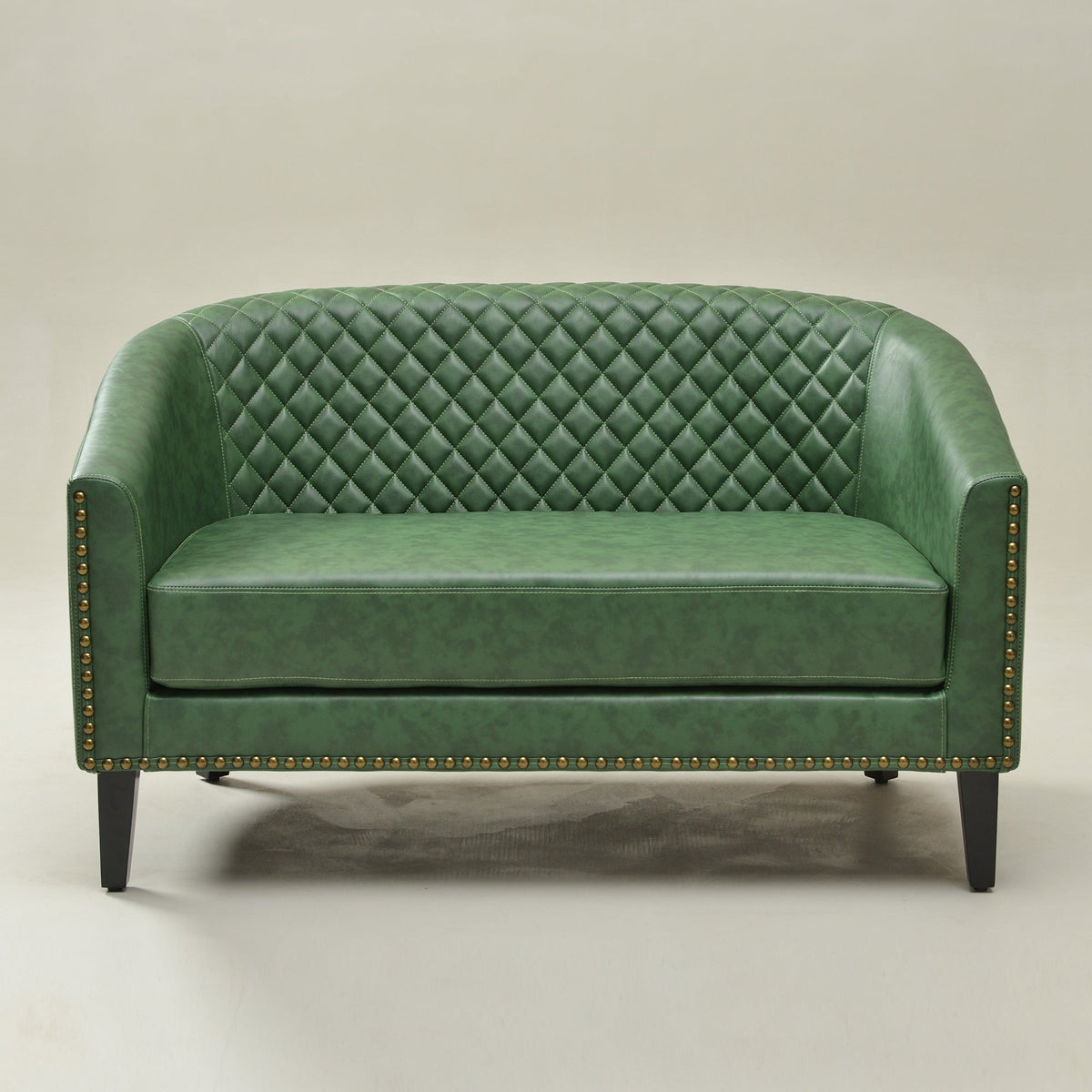 Logan Faux Leather Tufted Loveseat
