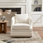 Minerva Linen Swivel Barrel Chair