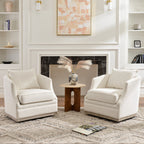 Minerva Linen Swivel Barrel Chair