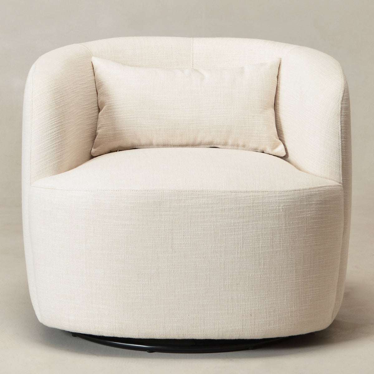 Ashlie Linen Swivel Barrel Chair