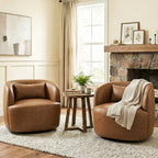 Ashlie Faux Leather Swivel Chair