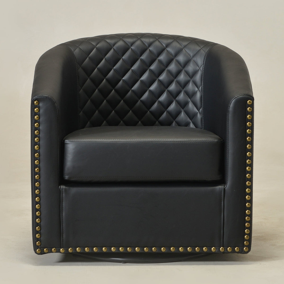 Logan Faux Leather Tufted Swivel Club Chair